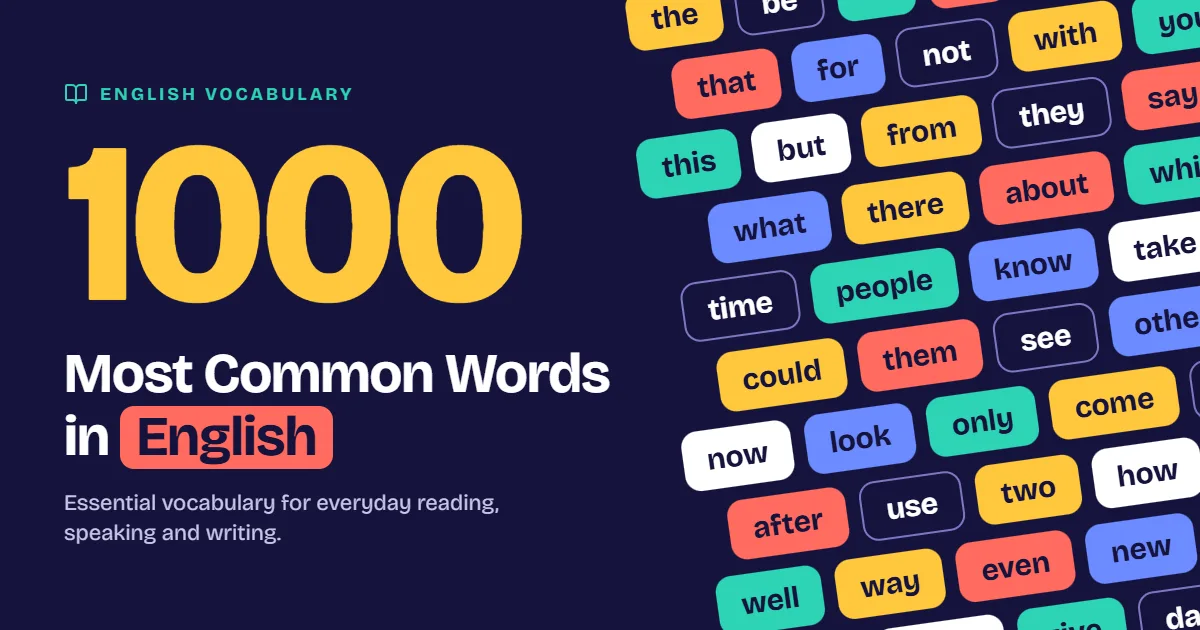 1000 MOST COMMON WORDS IN ENGLISH