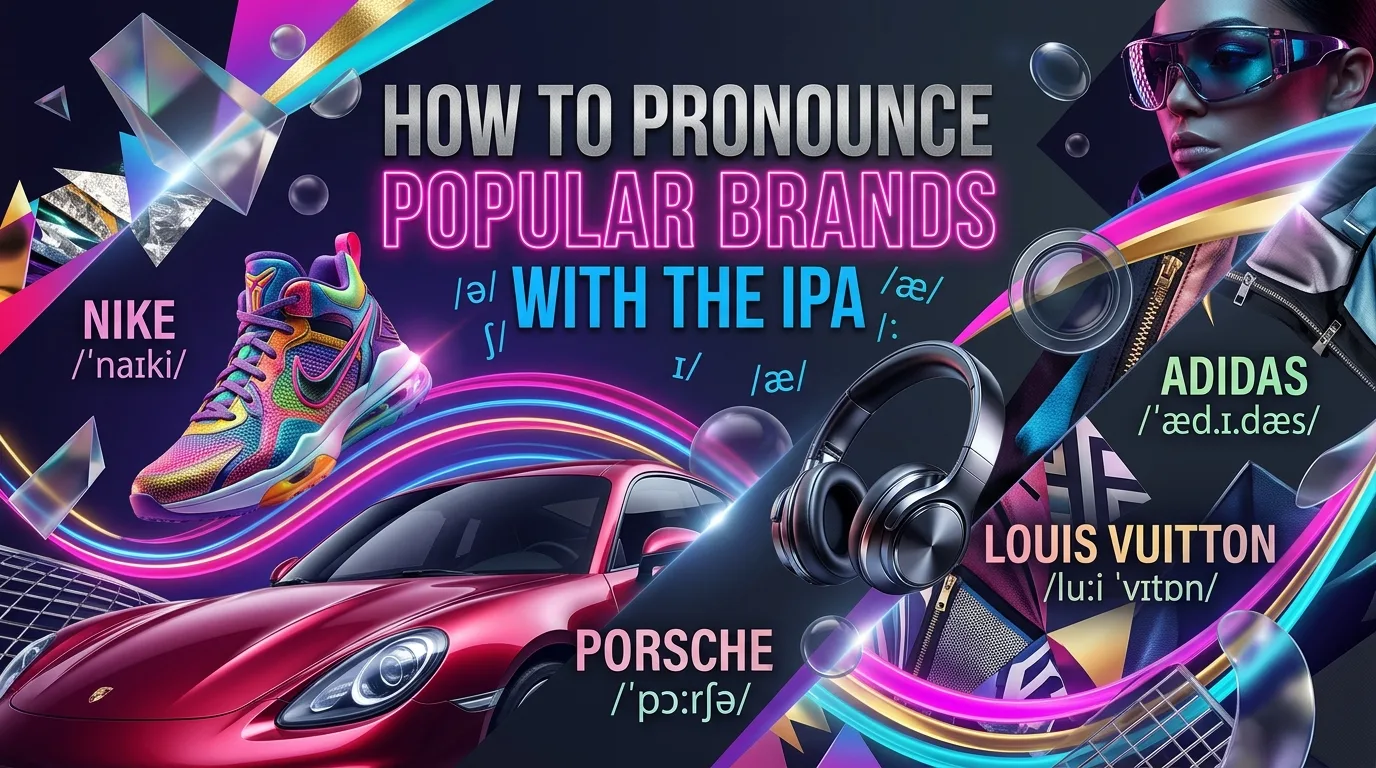 How to pronounce brand names: shopping bags showing Hermès, Xiaomi and Porsche with IPA